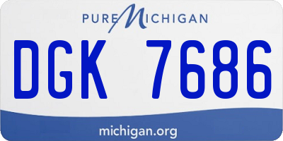 MI license plate DGK7686