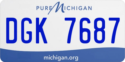 MI license plate DGK7687