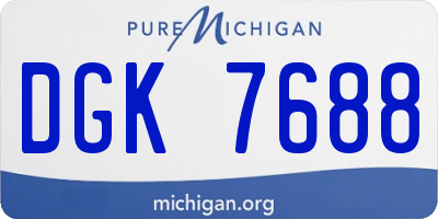 MI license plate DGK7688