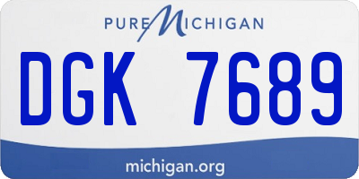 MI license plate DGK7689
