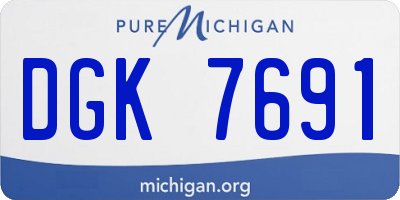 MI license plate DGK7691