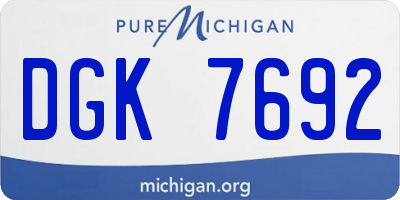 MI license plate DGK7692