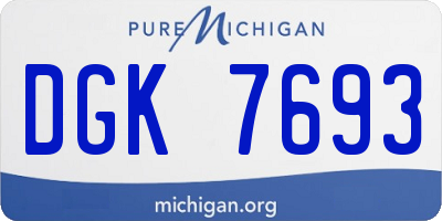 MI license plate DGK7693