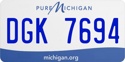 MI license plate DGK7694