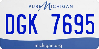 MI license plate DGK7695