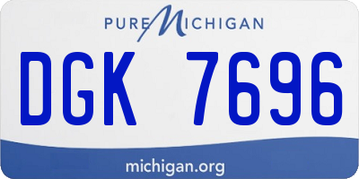 MI license plate DGK7696