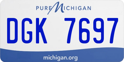 MI license plate DGK7697