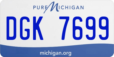 MI license plate DGK7699