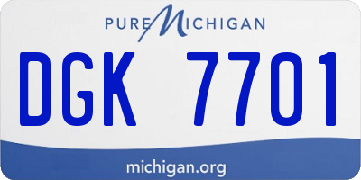 MI license plate DGK7701