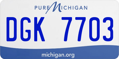 MI license plate DGK7703
