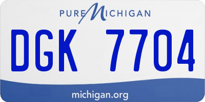 MI license plate DGK7704