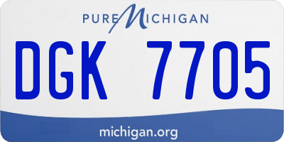 MI license plate DGK7705