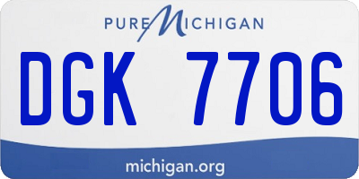MI license plate DGK7706