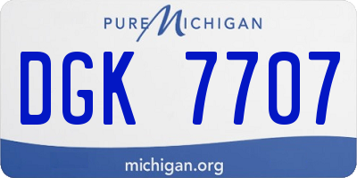 MI license plate DGK7707