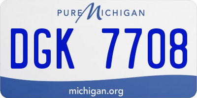 MI license plate DGK7708