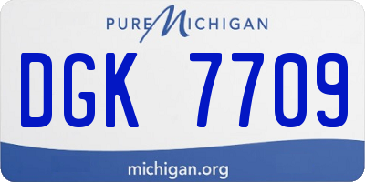 MI license plate DGK7709