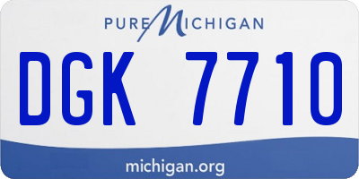 MI license plate DGK7710