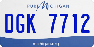 MI license plate DGK7712