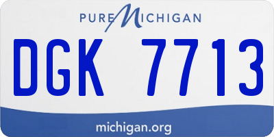 MI license plate DGK7713