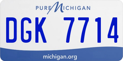 MI license plate DGK7714