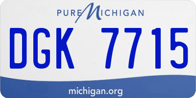 MI license plate DGK7715