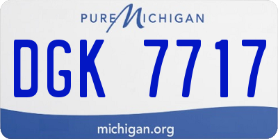 MI license plate DGK7717