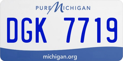 MI license plate DGK7719