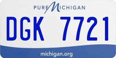 MI license plate DGK7721
