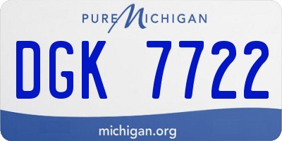 MI license plate DGK7722