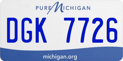 MI license plate DGK7726