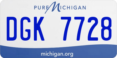 MI license plate DGK7728