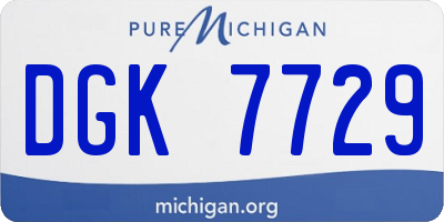 MI license plate DGK7729