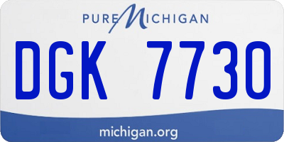 MI license plate DGK7730