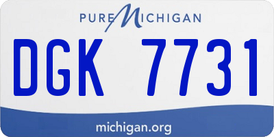 MI license plate DGK7731