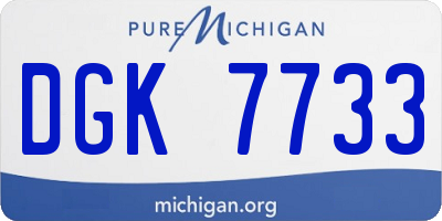 MI license plate DGK7733