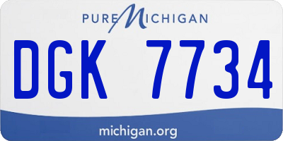 MI license plate DGK7734