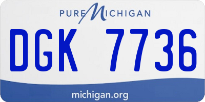 MI license plate DGK7736