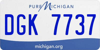 MI license plate DGK7737