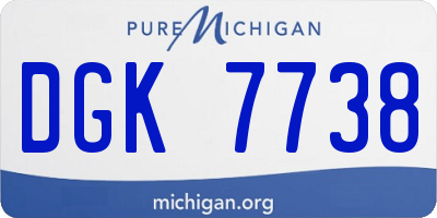 MI license plate DGK7738