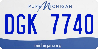 MI license plate DGK7740