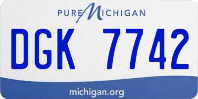 MI license plate DGK7742