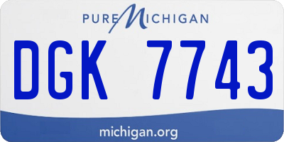 MI license plate DGK7743