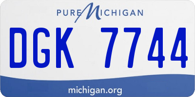 MI license plate DGK7744