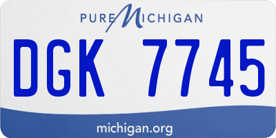 MI license plate DGK7745