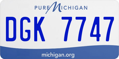 MI license plate DGK7747