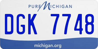 MI license plate DGK7748