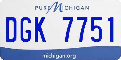 MI license plate DGK7751