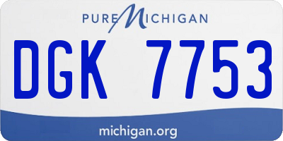 MI license plate DGK7753