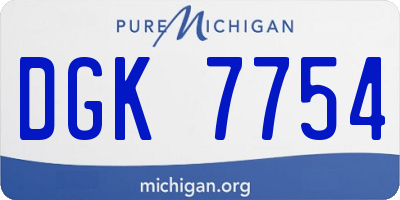MI license plate DGK7754