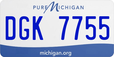 MI license plate DGK7755